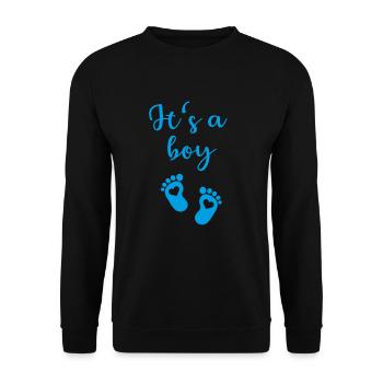 Es ist ein Junge - It's a boy - Unisex Pullover - Schwarz - Vorne - Alina (178cm) & Michal (187cm)