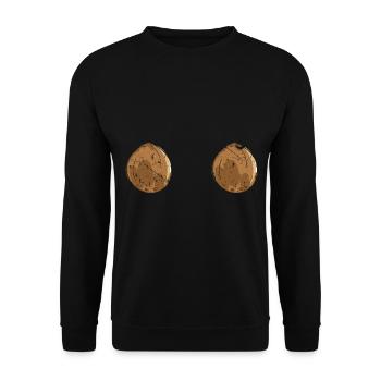 cadeau de fruits frais noix de coco brune - Sweat-shirt Unisexe - noir - Devant - Alina (178cm) & Michal (187cm)