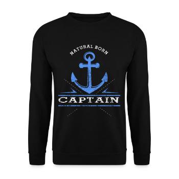 Schiff Boot Segeln Bootsmann Marine - Unisex Pullover - Schwarz - Vorne - Alina (178cm) & Michal (187cm)