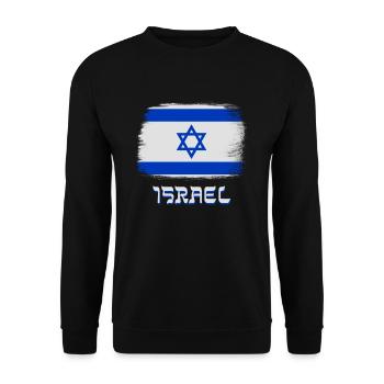 Israel flag with star of David - Unisex Sweatshirt - black - Front - Alina (178cm) & Michal (187cm)