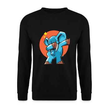 Tamponner l'éléphant - Sweat-shirt Unisexe - noir - Devant - Alina (178cm) & Michal (187cm)