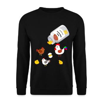 Anti Depressiva Huehner - Unisex Pullover - Schwarz - Vorne - Alina (178cm) & Michal (187cm)