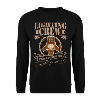 Lighting Technician Crew Light Event Gift - Unisex Sweatshirt - black - Front - Alina (178cm) & Michal (187cm)