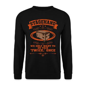 Stagehand Crew Crew Crew Roadie - Sweat-shirt Unisexe - noir - Devant - Alina (178cm) & Michal (187cm)