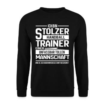 Handballtrainer Geschenk für den Trainer - Unisex Pullover - Schwarz - Vorne - Alina (178cm) & Michal (187cm)