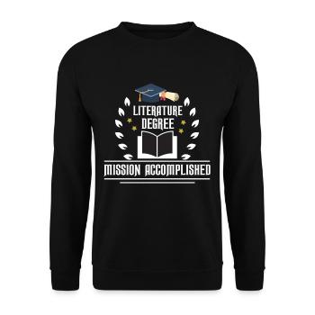 Diplôme en littérature - Sweat-shirt Unisexe - noir - Devant - Alina (178cm) & Michal (187cm)