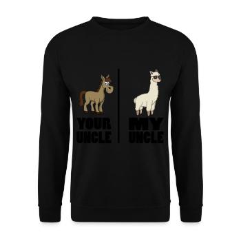 Your Uncle My Uncle Funny Unicorn Gift - Unisex Sweatshirt - black - Front - Alina (178cm) & Michal (187cm)