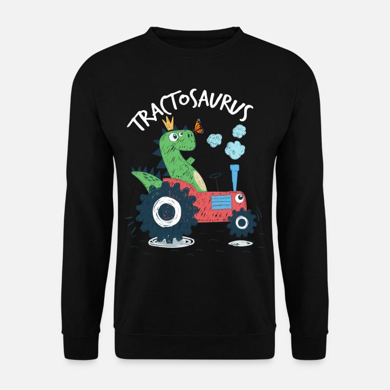 Dinosaur tractor Tractosaurus children - Unisex Sweatshirt - black