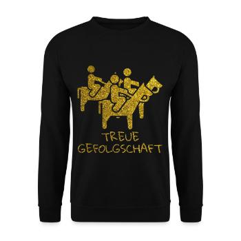 Junggesellenabschied Reiter Reiten Pferd Geschenk - Unisex Pullover - Schwarz - Vorne - Alina (178cm) & Michal (187cm)