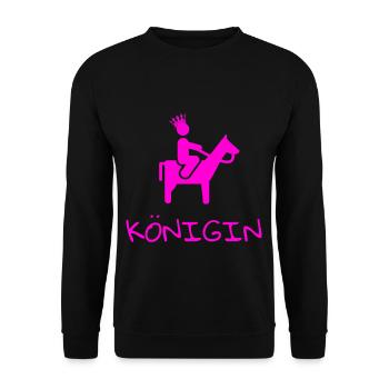 Junggesellenabschied Königin Reiter Pferd Geschenk - Unisex Pullover - Schwarz - Vorne - Alina (178cm) & Michal (187cm)