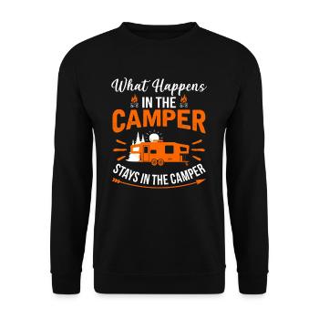 camping - Unisex Sweatshirt - black - Front - Alina (178cm) & Michal (187cm)