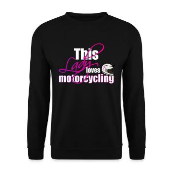 Motorcycle Motorcyclist Lady Gift - Unisex Sweatshirt - black - Front - Alina (178cm) & Michal (187cm)