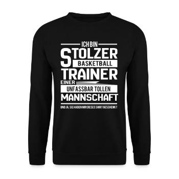 Basketball Trainer Geschenk - Unisex Pullover - Schwarz - Vorne - Alina (178cm) & Michal (187cm)