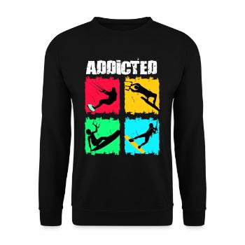Kiteboard Kite Kiteboarding Gift Kitesurfer - Unisex Sweatshirt - black - Front - Alina (178cm) & Michal (187cm)