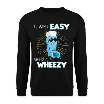 asthme inhalateur essoufflé sport drôle essoufflement - Sweat-shirt Unisexe - noir - Devant - Alina (178cm) & Michal (187cm)