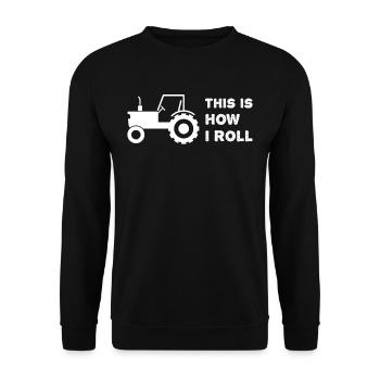 So I work tractor farmer farmer farm - Unisex Sweatshirt - black - Front - Alina (178cm) & Michal (187cm)