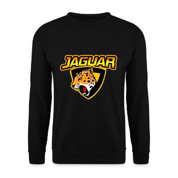Jaguar Wappen - Unisex Pullover - Schwarz - Vorne - Alina (178cm) & Michal (187cm)