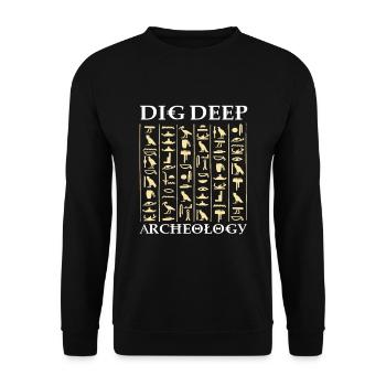 dig texture archeology discover gift - Unisex Sweatshirt - black - Front - Alina (178cm) & Michal (187cm)