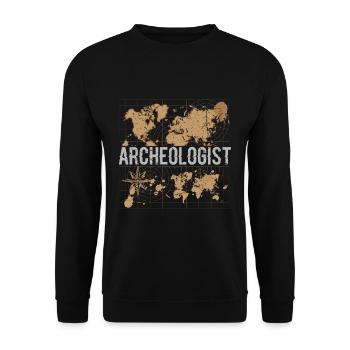 textured card archeology discover gift - Unisex Sweatshirt - black - Front - Alina (178cm) & Michal (187cm)