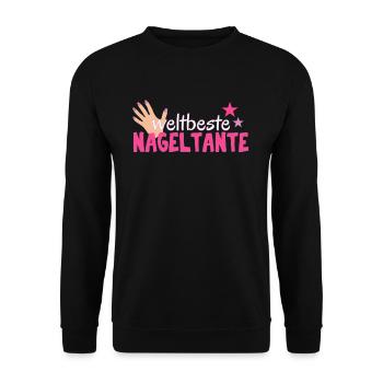 Nageldesign Nageldesigner Nageldesignerin Geschenk - Unisex Pullover - Schwarz - Vorne - Alina (178cm) & Michal (187cm)