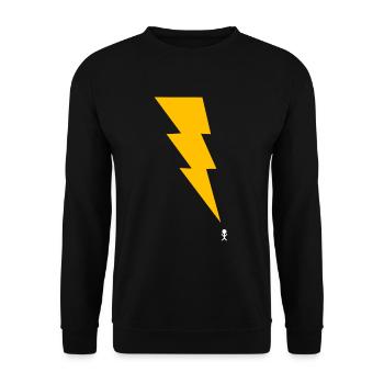 Gewitter - Blitz - Blitzschlag - Strichmännchen 2 - Unisex Pullover - Schwarz - Vorne - Alina (178cm) & Michal (187cm)