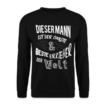 coolest and best educator this man - Unisex Sweatshirt - black - Front - Alina (178cm) & Michal (187cm)