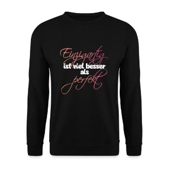 cooles Selbstbewusst Einzigartig perfekt Geschenk - Unisex Pullover - Schwarz - Vorne - Alina (178cm) & Michal (187cm)