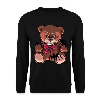 Horror Teddy Spiders Evil Bear Satanic - Unisex Sweatshirt - black - Front - Alina (178cm) & Michal (187cm)