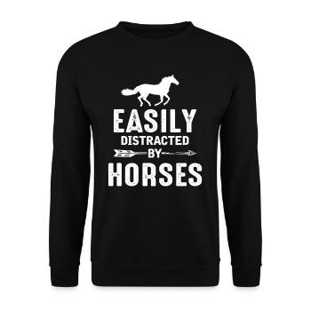 horses - Unisex Sweatshirt - black - Front - Alina (178cm) & Michal (187cm)