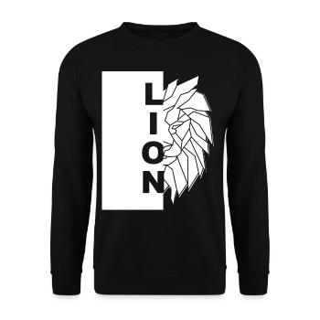 Lion Löwe Kopf Reggae Geschenk stylisch Afrika - Unisex Pullover - Schwarz - Vorne - Alina (178cm) & Michal (187cm)
