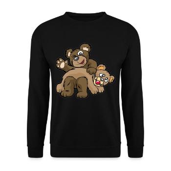 SPANKING DADDY BDSM sadomaso Sklave Meister ddlg - Unisex Pullover - Schwarz - Vorne - Alina (178cm) & Michal (187cm)