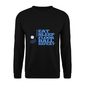 Floorball sport de passe-temps - Sweat-shirt Unisexe - noir - Devant - Alina (178cm) & Michal (187cm)