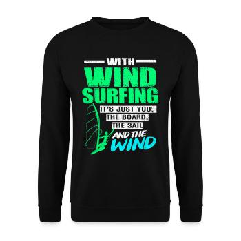 Windsurfen - Unisex Pullover - Schwarz - Vorne - Alina (178cm) & Michal (187cm)