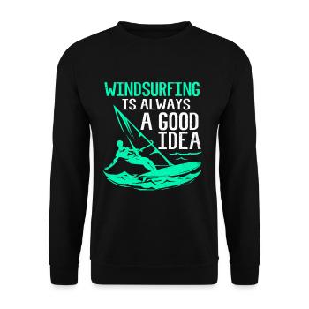 Windsurfen - Unisex Pullover - Schwarz - Vorne - Alina (178cm) & Michal (187cm)