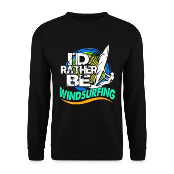 Windsurf Windsurfen Windsurfing Wassersport Surf - Unisex Pullover - Schwarz - Vorne - Alina (178cm) & Michal (187cm)