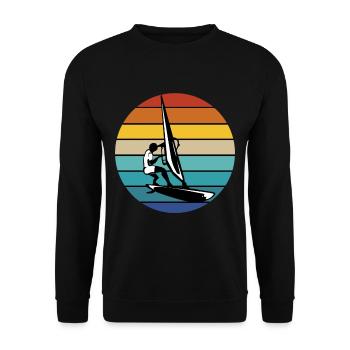 Windsurf Windsurfen Windsurfing Wassersport Surf - Unisex Pullover - Schwarz - Vorne - Alina (178cm) & Michal (187cm)