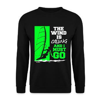 Windsurf Windsurfen Windsurfing Wassersport Surf - Unisex Pullover - Schwarz - Vorne - Alina (178cm) & Michal (187cm)