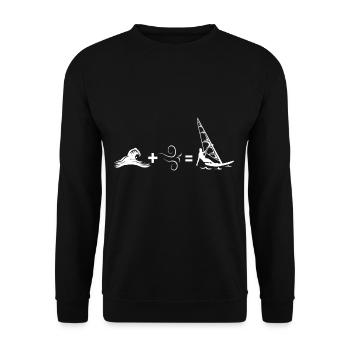 Windsurf Windsurfen Windsurfing Wassersport Surf - Unisex Pullover - Schwarz - Vorne - Alina (178cm) & Michal (187cm)