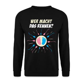 Party Grossesse cadeau parents La course - Sweat-shirt Unisexe - noir - Devant - Alina (178cm) & Michal (187cm)