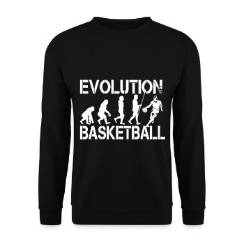 Basketball Spieler Sport Evolution - Unisex Pullover - Schwarz - Vorne - Alina (178cm) & Michal (187cm)