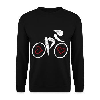 Hearts in the bike - Unisex Sweatshirt - black - Front - Alina (178cm) & Michal (187cm)