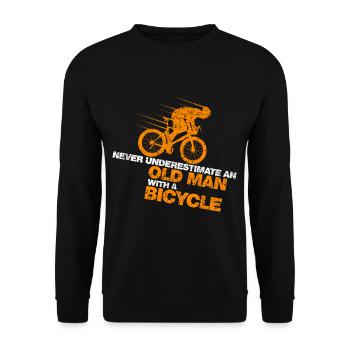 Old man on the bike can still ride - Unisex Sweatshirt - black - Front - Alina (178cm) & Michal (187cm)
