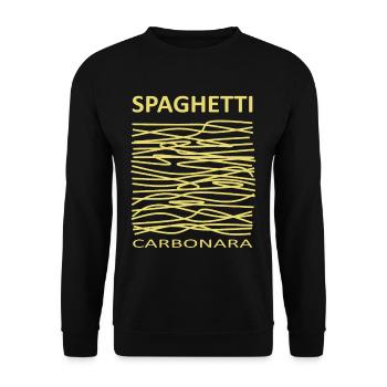 Spaghetti Carbonara pour les amateurs de pâtes et les cuisiniers - Sweat-shirt Unisexe - noir - Devant - Alina (178cm) & Michal (187cm)
