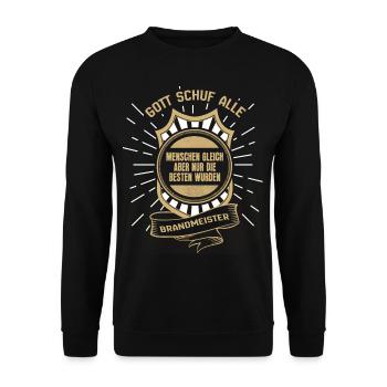 brandmeister Geschenk zur Ausbildung feuerwehr - Unisex Pullover - Schwarz - Vorne - Alina (178cm) & Michal (187cm)