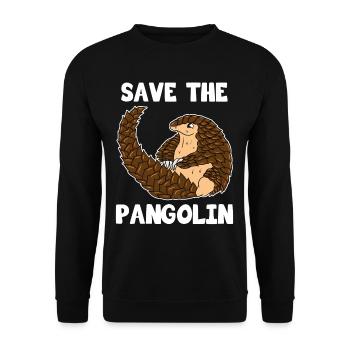 Pangolin Pangolin Retrieving Rare Animal Gift - Unisex Sweatshirt - black - Front - Alina (178cm) & Michal (187cm)