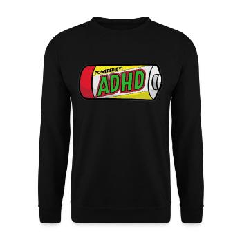 ADHD ADS ADHS Aufmerksamkeit Defizit Hyperaktiv - Unisex Pullover - Schwarz - Vorne - Alina (178cm) & Michal (187cm)