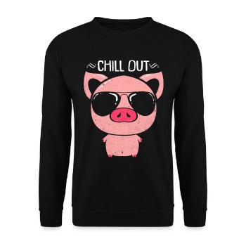 Pig - Unisex Sweatshirt - black - Front - Alina (178cm) & Michal (187cm)