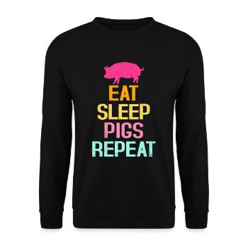 Pig - Unisex Sweatshirt - black - Front - Alina (178cm) & Michal (187cm)