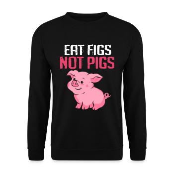 Porc sau cochon porcelet porcelet porcelet Ebene - Sweat-shirt Unisexe - noir - Devant - Alina (178cm) & Michal (187cm)