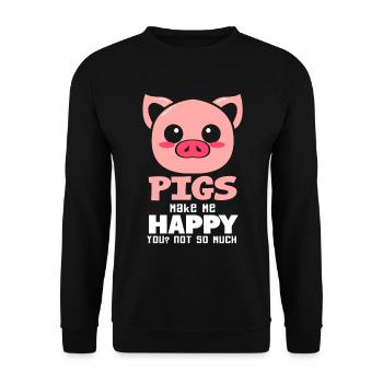 Pig Pig Pig Piglet Boar Boar - Unisex Sweatshirt - black - Front - Alina (178cm) & Michal (187cm)
